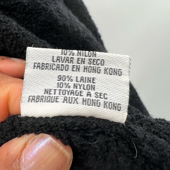 Eileen Fisher black wool black drape cardigan sweater size PL - Picture 6 of 9